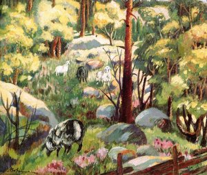 Landscape With Sheep — Aksel Waldemar Johannessen