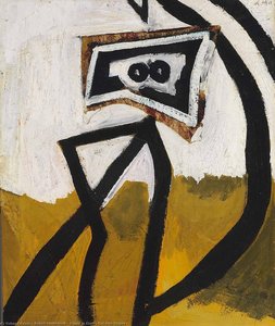 Figure In Black (girl With Stripes) — Robert Motherwell