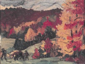 Paysage D'automne (arbres Et Personnages) — Zingg Jules Emile