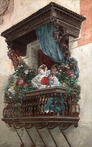 Spanish Woman On Balcony — Georges Jules Victor Clairin