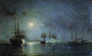 Turkish Steamships Attack 44 Gun Fregate Flora — Alexei Petrovich Bogoliubov