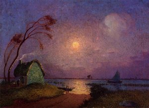 Cottage In The Moonlight In Briere — Ferdinand Du Puigaudeau