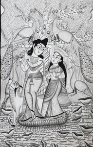 Patachitra Of Radha-krishna — Uttam Chitrakar
