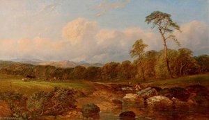 Landscape With Men And Cattle — James Walsham Baldock