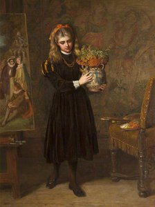 A Young Girl With Flowers — Henry Hetherington Emmerson