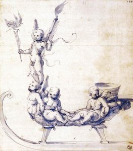 Schizzo Per Una Slitta Con Putti — Giuseppe Arcimboldo