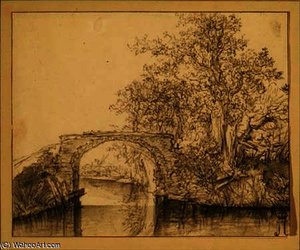 Landscape With A Stone Bridge — Jacob Isaackszoon Van Ruisdael