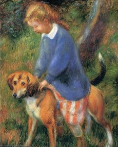 Lenna With Rabbit Hound — William James Glackens