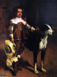 Enano Con Un Perro (después De Velázquez) — John Singer Sargent