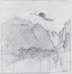 Lauterbrunnen Valley And Dust Stream In The Moonlight — Ferdinand Hodler