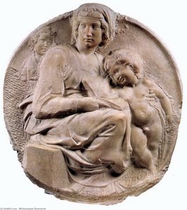 Michelangelo's Unfinished 'madonna (pitti Tondo)' Showcases His Mastery Of Marble Carving And Captures A Tender Moment Between The Virgin Mary And Christ Child. — Michelangelo Buonarroti