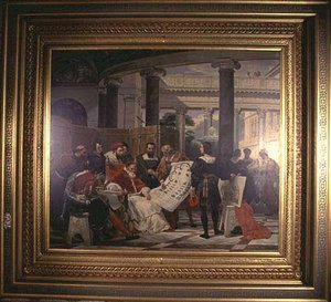 Jules Ii Ordonnant Les Travaux Du Vatican Et De Saint Pierre À Bramante, Michel Ange Et Raphaël — Émile Jean-horace Vernet