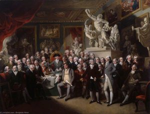 The Royal Academicians In The General Assembly By Henry Singleton — Benjamin West