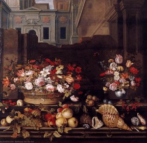 Still-life With Flowers, Fruit, And Shells — Balthasar Van Der Ast