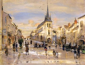The Place Saint-jean In Nemours — Jean-françois Raffaelli