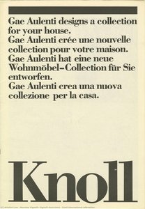 Bulletin D'information Knoll International — Massimo Vignelli, Vignelli Associates