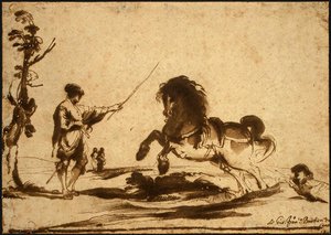 Landscape With The Taming Of A Horse — Guercino