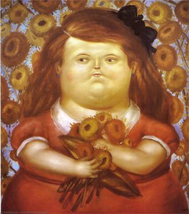 Femme Aux Fleurs — Fernando Botero