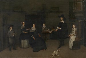 Family Scene, Caspar Netscher (attributed To), 1649 - 1684 — Netscher, Caspar