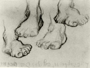 Four Sketches Of A Foot — Vincent Willem Van Gogh