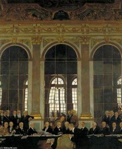 The Signing Of Peace In The Hall Of Mirrors, Versailles — Sir William Newenham Montague Orpen