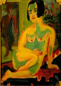 Gesässigte Weibliche Nacktstudie — Ernst Ludwig Kirchner