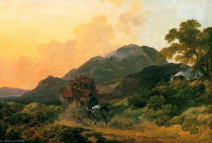 Skiddaw, Cumberland, A Summer Evening With A Stage Coach — Philip James De Loutherbourg