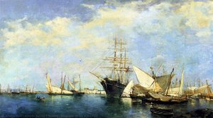 Paisaje Marino, Barcos En El Puerto — Joaquín Sorolla Y Bastida