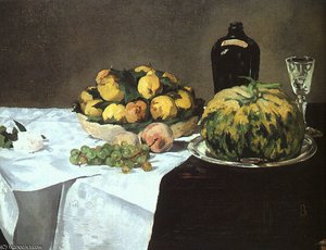Bodegón Con Melón Y Duraznos — Édouard Manet