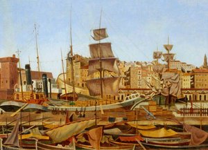 Marseilles Harbour, Quai Du Port — Edward Alexander Wadsworth