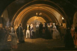 La Reine Victoria Au Bras De Louis Philippe Visite Les Tombeaux Des Comtes D'eu Le 5 Septembre 1843 — Hippolyte Victor Valentin Sebron