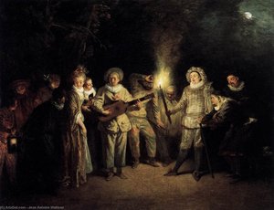 La Commedia Italiana — Jean-antoine Watteau
