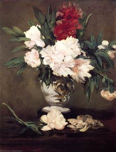 Váza S Peóniami Na Malom Podstavci — Édouard Manet