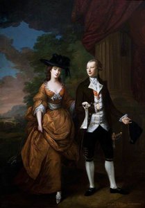 Nathaniel Curzon (1726–1804), 1st Baron Scarsdale, And His Wife Lady Caroline Colyear (1733–1812), Lady Scarsdale, Walking In The Grounds At Kedleston — Nathaniel Hone I