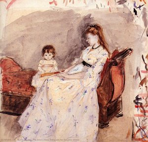 Sestra Umetnika Edma Z Njenim Hčerjo Žano — Berthe Morisot