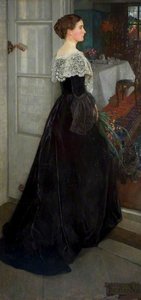 Margaret Nettlefold Before Her Dining Room At Winterbourne — John Byam Shaw