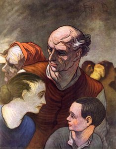 Family On The Barricades In 1848 — Honoré Daumier
