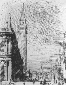 La Piazzetta Mirando Hacia La Torre Dell'orologio — Giovanni Antonio Canal