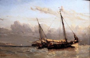 Fishing Boats — Louis Gabriel Eugène Isabey