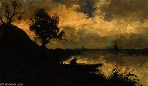 A Polder Landscape At Sunset — Jan Weissenbruch
