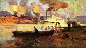 Steamboat On The Ohio — Thomas Pollock Anshutz