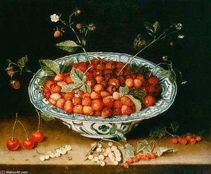 Porcelain Bowl With Strawberries — Jacob Van Hulsdonck