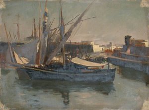 A Fishing Boat (probably At Malta) — John Arthur Fraser