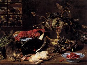 Still Life With Crab, Poultry, And Fruit — Frans Snyders
