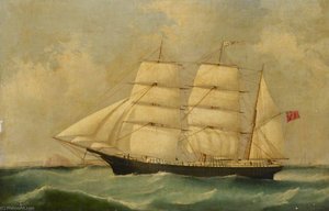 The Barque 'george Durkee' Under Way — Frederick J Tudgay