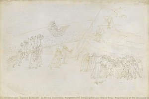 신곡, 연옥편 3부. 전연옥(섬의 고리): 파문된 사자들의 참회; 만프레드 폰 호헨슈타우펜과의 대화 — 산드로 보티첼리