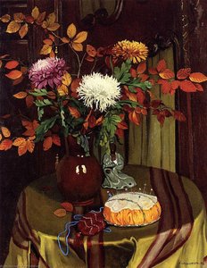 Chrysanthemums And Autumn Foliage — Félix Vallotton