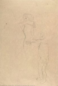 Două Studii Ale Unui Copil Fiind Ținut (studii Pentru — Gustav Klimt