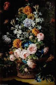 Flowers In A Basket — Jean Baptiste Monnoyer