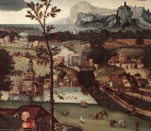 Landscape With The Rest On The Flight (detail) — Joachim Patenir